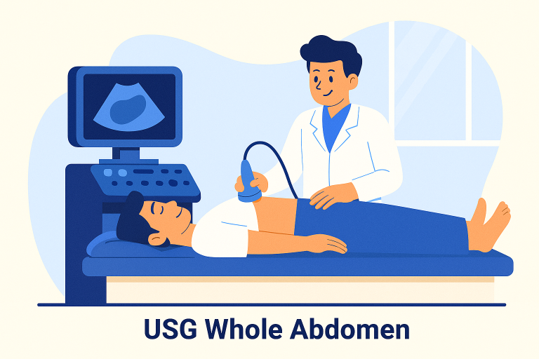 USG Whole Abdomen Ultrasound Illustration